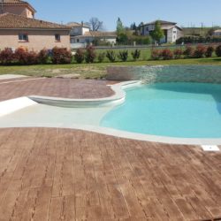 plage piscine beton imprime